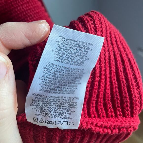 Cabi Red V-Neck Cableknit Sweater size Small Holiday - Picture 6 of 7